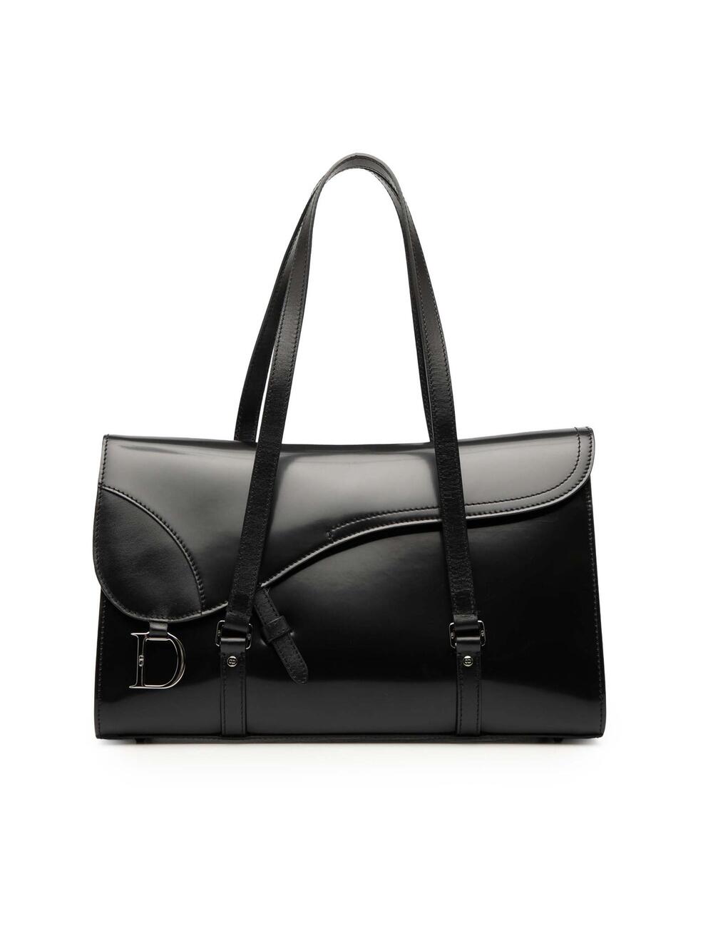Dior Patent Flap Saddle Bag Pre-Loved #360449D11B